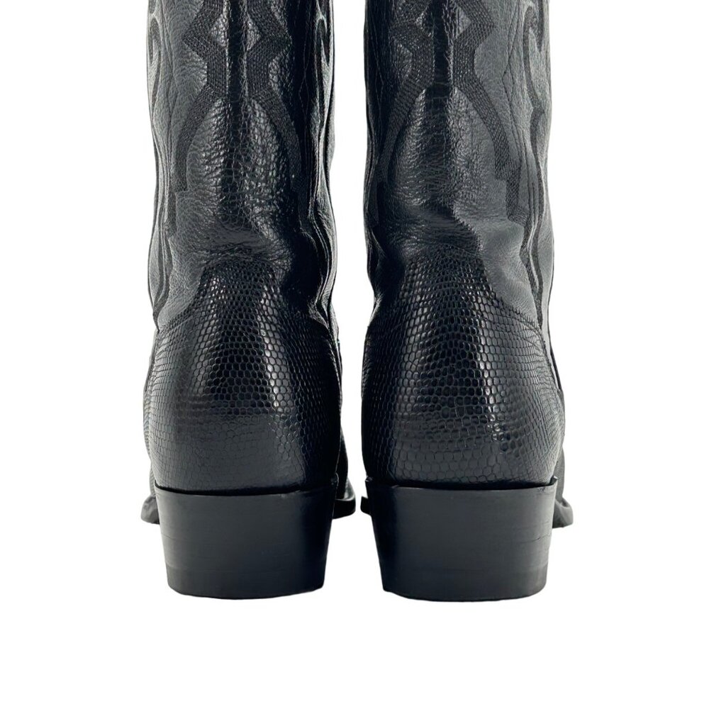 Vintage El Dorado Exotic Black Teju Lizard Cowboy Boots Mens size 9 Western 9550 - Picture 5 of 16